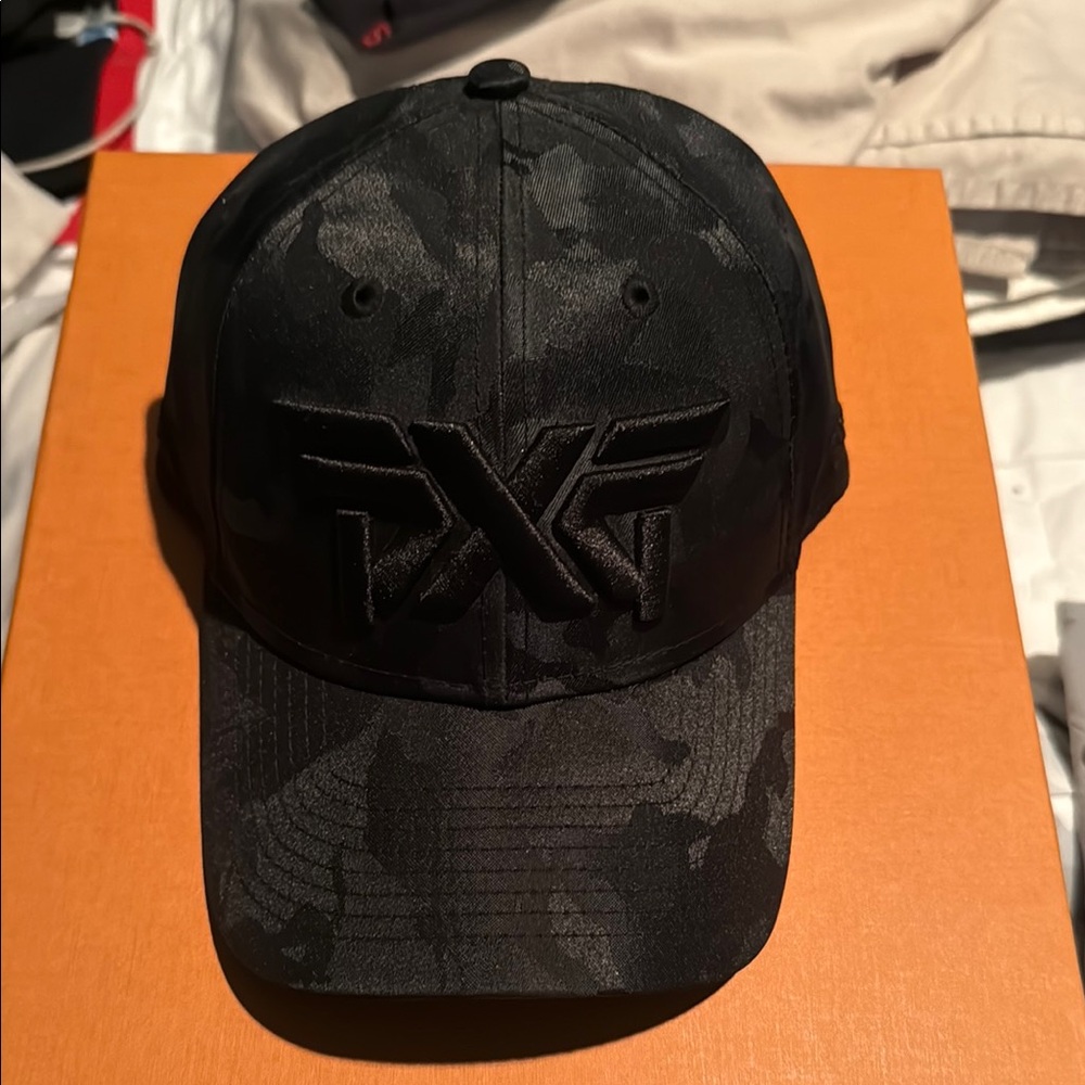 PXG Black Sports Hat with Camouflage Design